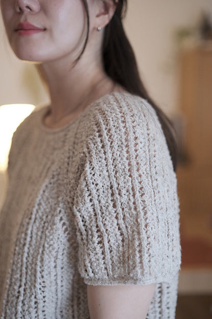 Top Sablé | fines rayures bouclées en Curly Cotton de Gepard Garn