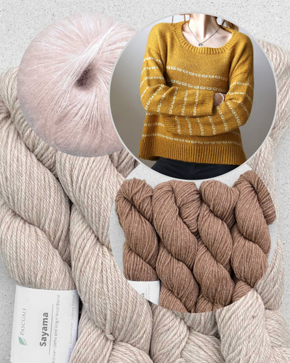 Pull doux et collant | rayures décontractées avec Sayama et Mohair Bliss de Pascuali