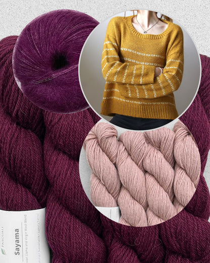 Pull doux et collant | rayures décontractées avec Sayama et Mohair Bliss de Pascuali