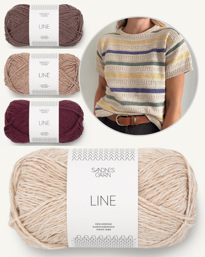 Stornoway Tee | stripes and pattern made from Line by Sandnes Garn