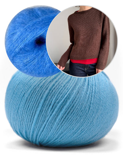 Suzie Sweater – double fil | doux et velouté en Merino Baby et Manada de Pascuali