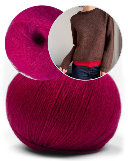 Suzie Sweater – double fil | doux et velouté en Merino Baby et Manada de Pascuali