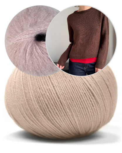 Suzie Sweater – double fil | doux et velouté en Merino Baby et Manada de Pascuali