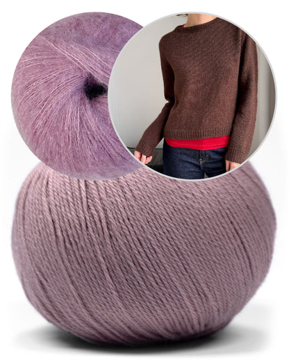 Suzie Sweater – double fil | doux et velouté en Merino Baby et Manada de Pascuali