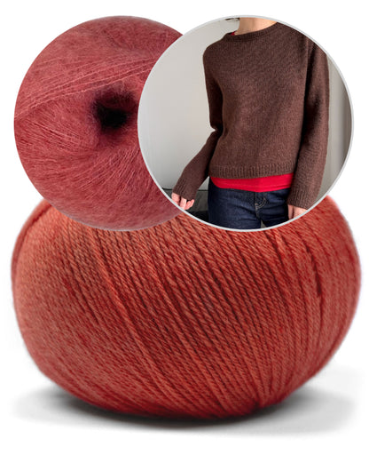 Suzie Sweater – double fil | doux et velouté en Merino Baby et Manada de Pascuali
