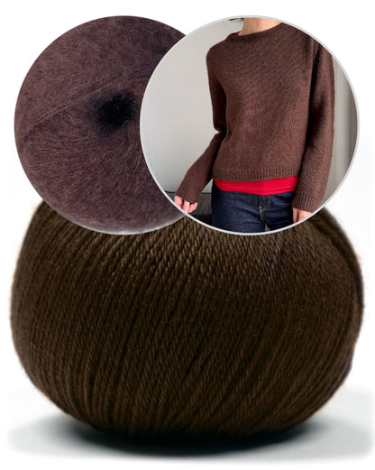 Suzie Sweater – double fil | doux et velouté en Merino Baby et Manada de Pascuali