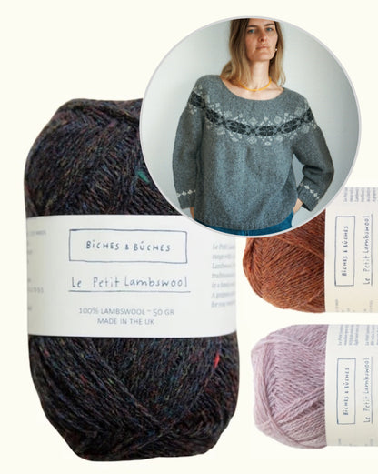 Sweater No. 74 | classic delicate pattern made from Le Petit Lambswool by Biches & Buches