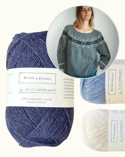 Sweater No. 74 | classic delicate pattern made from Le Petit Lambswool by Biches & Buches