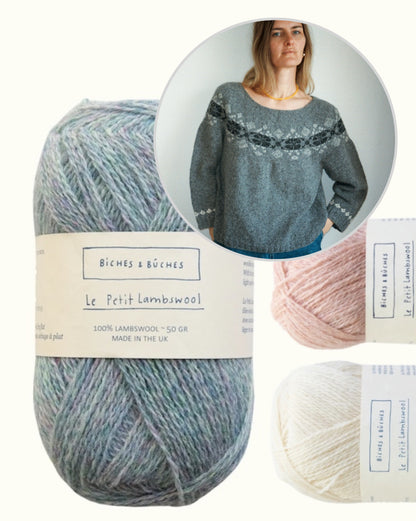 Sweater No. 74 | classic delicate pattern made from Le Petit Lambswool by Biches & Buches