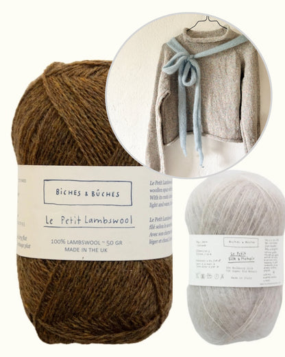 Džemperis ar banti | džemperis ar banti no Le Petit Lambswool un Le Petit Silk & Mohair dzijām, ko ražo Biches & Bûches