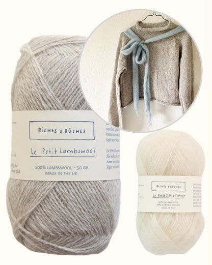 Džemperis ar banti | džemperis ar banti no Le Petit Lambswool un Le Petit Silk & Mohair dzijām, ko ražo Biches & Bûches