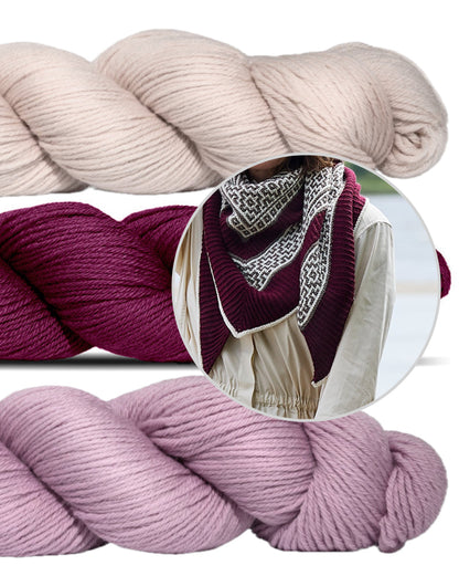True Love | kontrastains lakats no Cheeky Merino Joy dzijas, ko ražo Rosy Green Wool