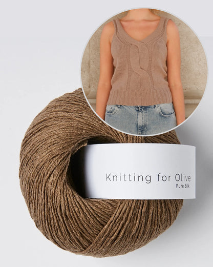 Twisted V-Top | zarter Zopf mit Pure Silk von Knitting for Olive