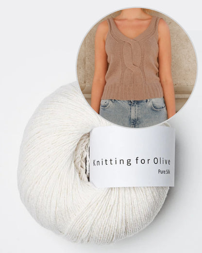 Twisted V-Top | zarter Zopf mit Pure Silk von Knitting for Olive