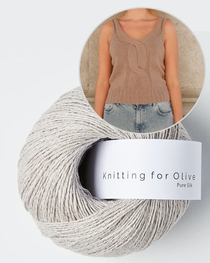 Twisted V-Top | zarter Zopf mit Pure Silk von Knitting for Olive