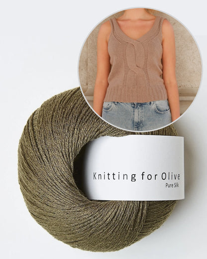 Twisted V-Top | zarter Zopf mit Pure Silk von Knitting for Olive