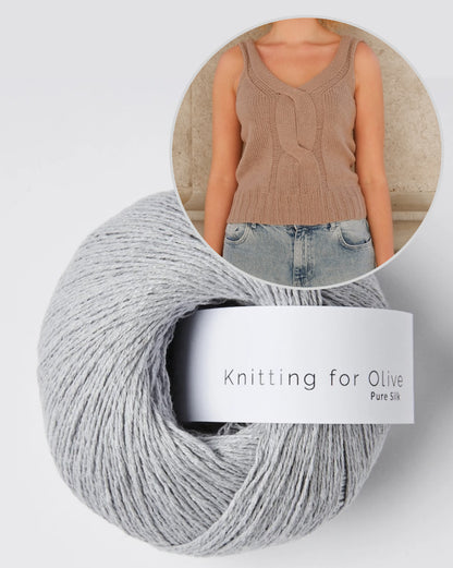 Twisted V-Top | zarter Zopf mit Pure Silk von Knitting for Olive