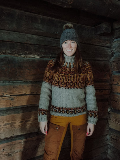 Forest Guard Sweater | kontrastreiches Norwegermuster aus Alafosslopi von Lopi Island