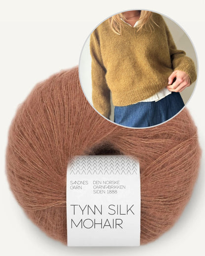 Vega V-Neck | zarter Mohair Pullover aus Tynn Silk Mohair von Sandnes Garn