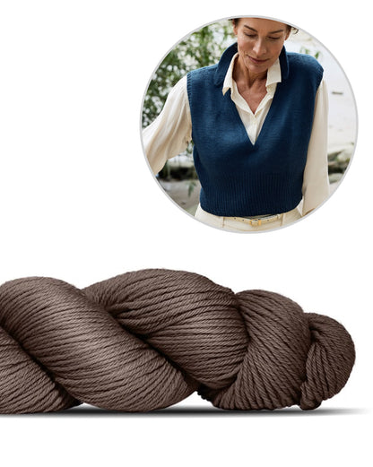 Waymark Vest | peenike Rosy Green Wooli Cheeky Merino Joy lõngast kootud vest