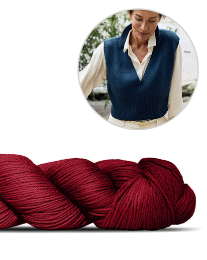 Waymark Vest | peenike Rosy Green Wooli Cheeky Merino Joy lõngast kootud vest