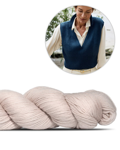 Waymark Vest | peenike Rosy Green Wooli Cheeky Merino Joy lõngast kootud vest