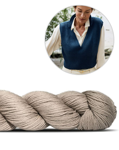 Waymark Vest | peenike Rosy Green Wooli Cheeky Merino Joy lõngast kootud vest