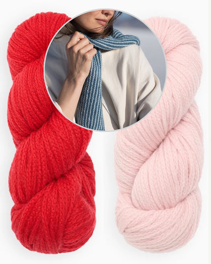 Wendover Scarf | delicate stripes in Far by Woolfolk