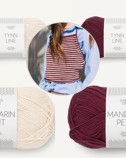 West Wrap | Débardeur à rayures avec rubans au dos en Mandarin Petit et Tynn Line