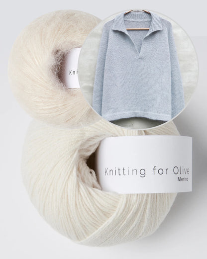 Wilson Sweater | zarter Polokragen aus Merino und Soft Silk Mohair von Knitting for Olive