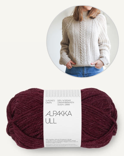 Wochenmarkt Pullover | zauberhaftes Zopfmuster aus Alpaka Ull von Sandnes Garn