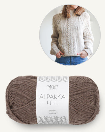 Wochenmarkt Pullover | zauberhaftes Zopfmuster aus Alpaka Ull von Sandnes Garn