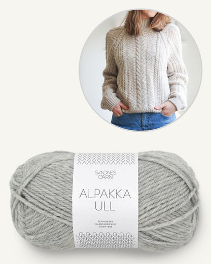 Wochenmarkt Pullover | zauberhaftes Zopfmuster aus Alpaka Ull von Sandnes Garn