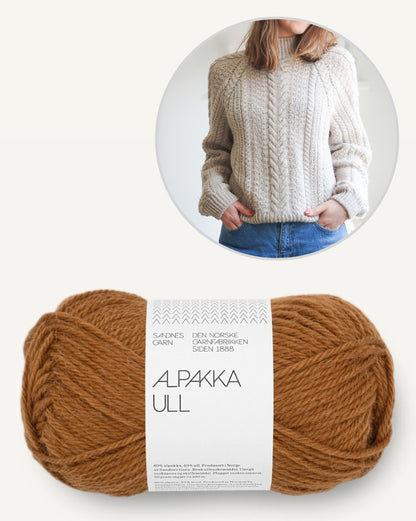 Wochenmarkt Pullover | zauberhaftes Zopfmuster aus Alpaka Ull von Sandnes Garn