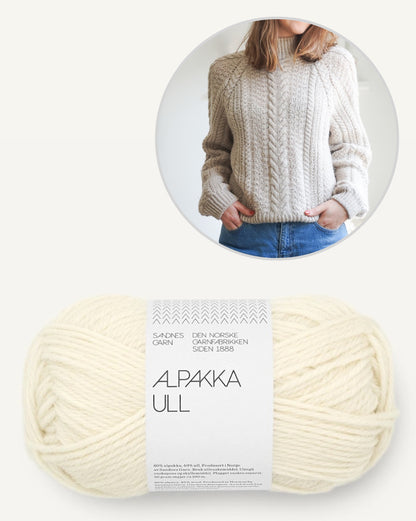 Wochenmarkt Pullover | zauberhaftes Zopfmuster aus Alpaka Ull von Sandnes Garn