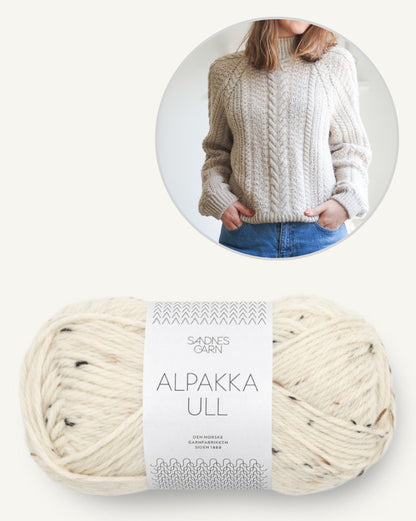 Wochenmarkt Pullover | zauberhaftes Zopfmuster aus Alpaka Ull von Sandnes Garn