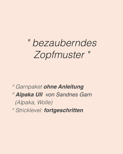 Wochenmarkt Pullover | zauberhaftes Zopfmuster aus Alpaka Ull von Sandnes Garn