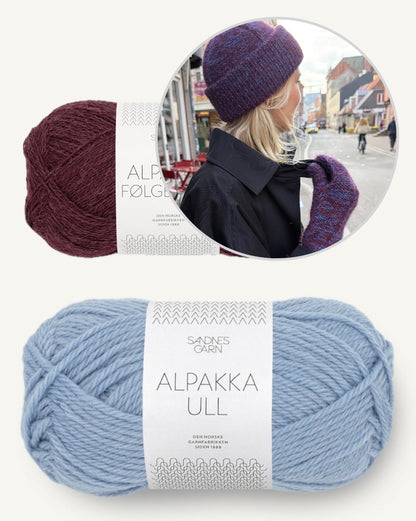 Yoko Set | beautiful hat with matching mittens made from Alpakka Ull and Alpakka Folgetrad by Sandnes Garn
