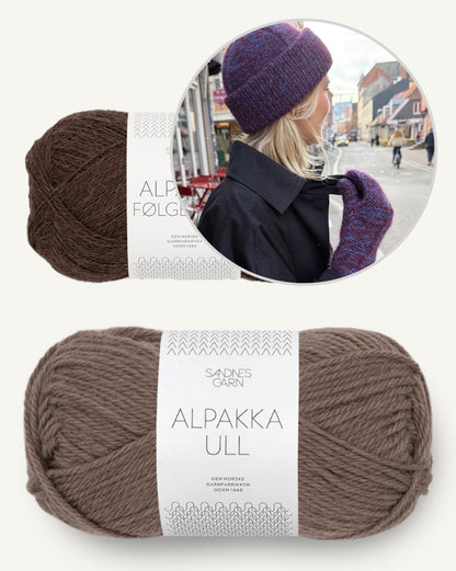 Yoko Set | beautiful hat with matching mittens made from Alpakka Ull and Alpakka Folgetrad by Sandnes Garn