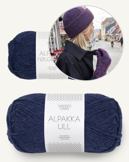 Yoko Set | beautiful hat with matching mittens made from Alpakka Ull and Alpakka Folgetrad by Sandnes Garn
