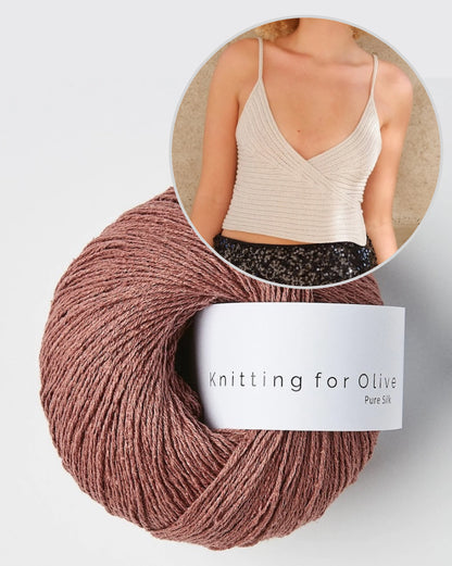 Yoko Top | Haut cache-cœur en soie pure de Knitting for Olive