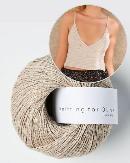Yoko Top | Haut cache-cœur en soie pure de Knitting for Olive