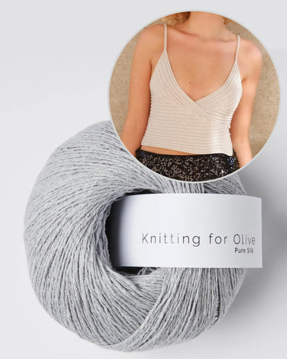 Yoko Top | Haut cache-cœur en soie pure de Knitting for Olive