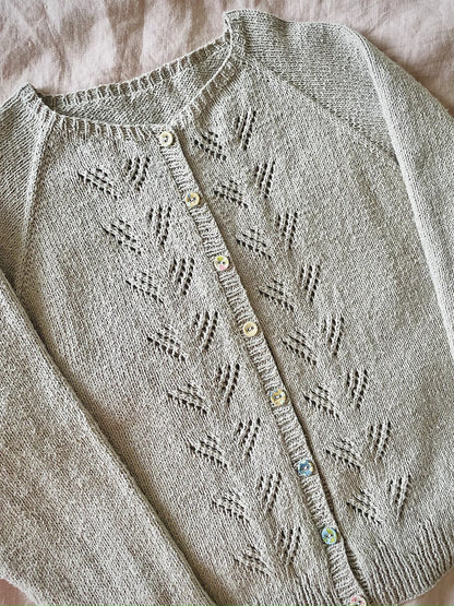 Peony Cardigan | delicate pattern from Le Petit Organic Cotton by Biches & Bûches