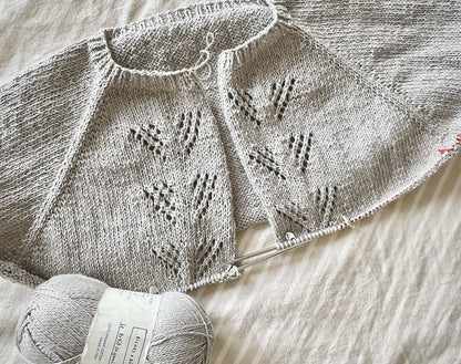 Peony Cardigan | delicate pattern from Le Petit Organic Cotton by Biches & Bûches