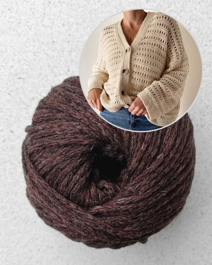 Yutori Cardigan | luxuriös und weich aus Camel DK von Pascuali