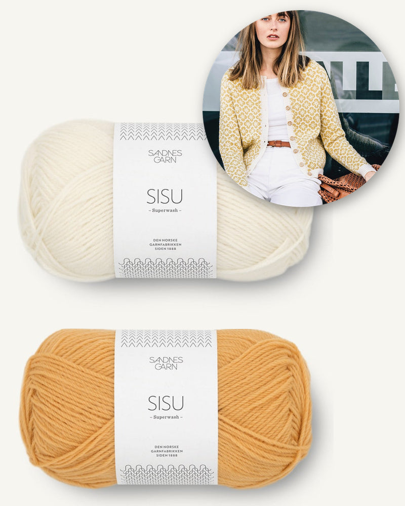 Sandnes, Blumen Jacke, Sisu von Sandnes, natur mit honig