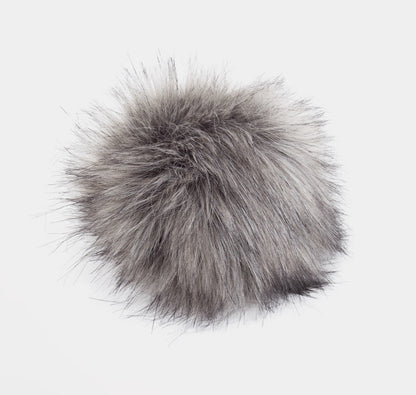 XXL Kunstfell Pompon mit Druckknopf