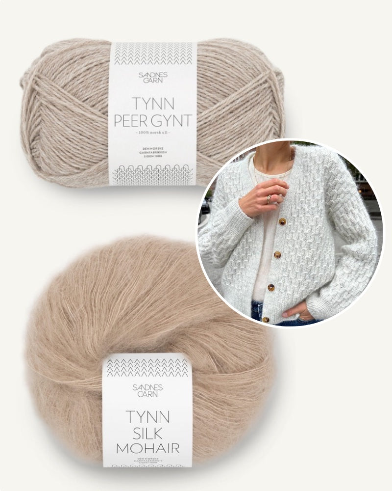 PetiteKnit, Jenny Jacket, Garnpaket, Modellfarbe beige