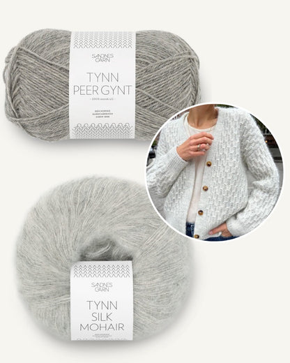PetiteKnit, Jenny Jacket, Garnpaket, Modellfarbe dunkelgrau